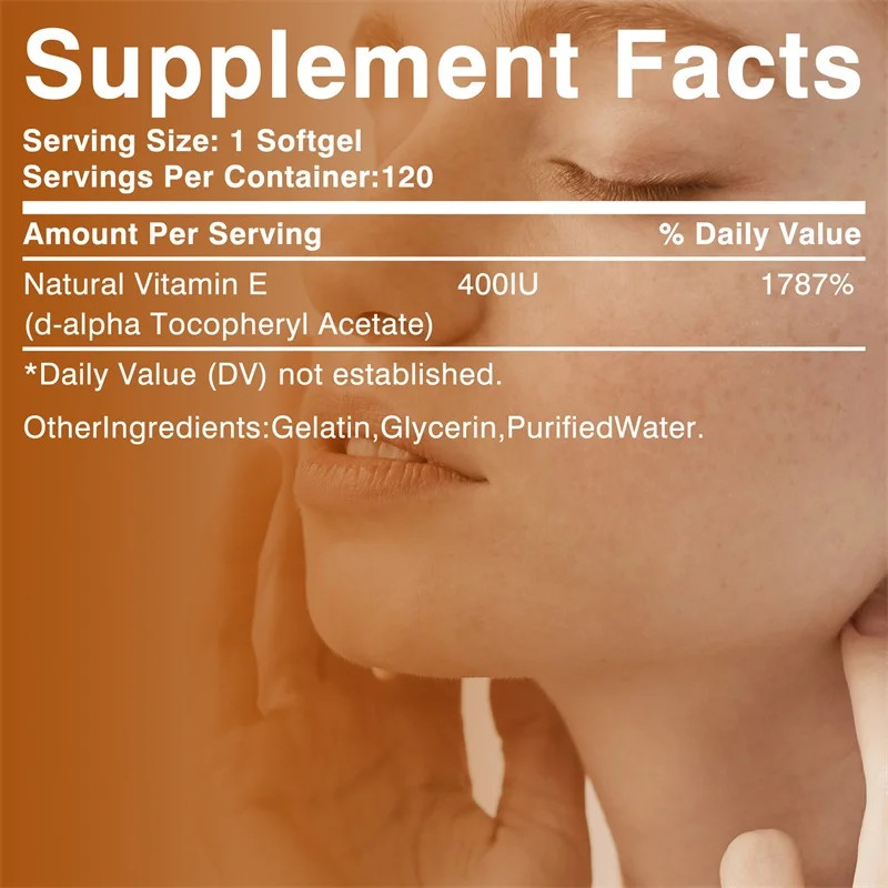 Vitamin E 400IU 240pcs, Promotes Collagen Production, Brightens Skin Tone