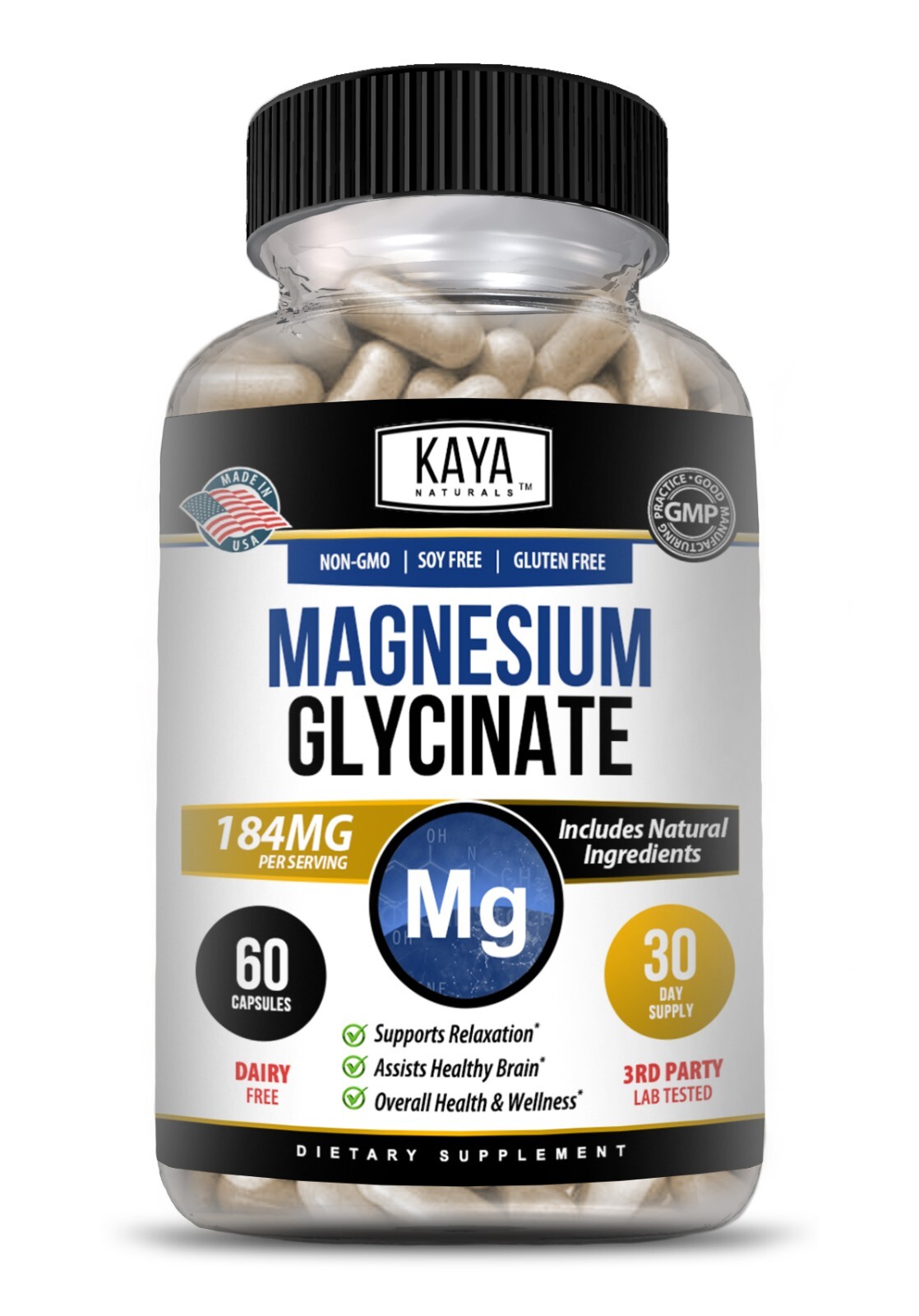(2 Pack) Magnesium Glycinate RLS Sleep Aid, Anti Cramp, Joint & Bone Support
