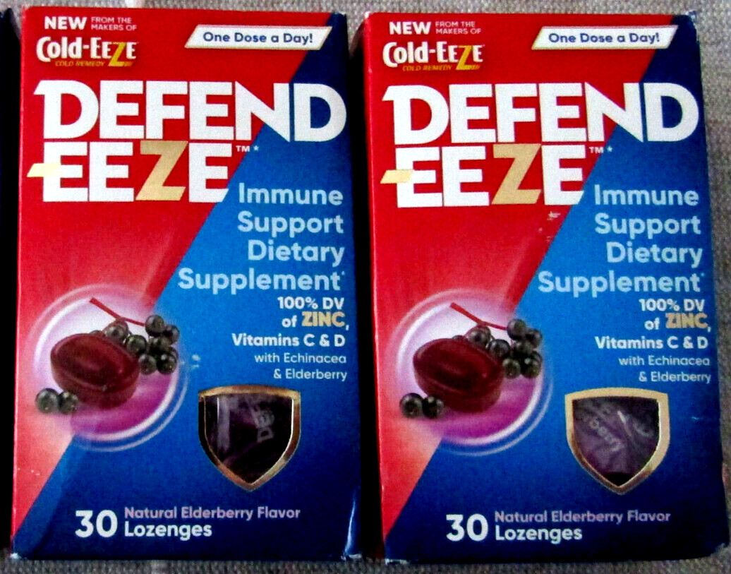 2 Boxes Cold-Eeze Defend-Eeze Elderberry Logenzes Immune Support 30 each