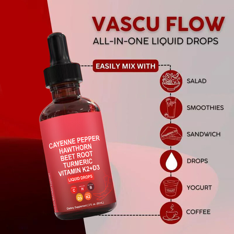 Cayenne Pepper Hawthorn Beet Root Turmeric Vitamin K2+D3 Drops 60ml
