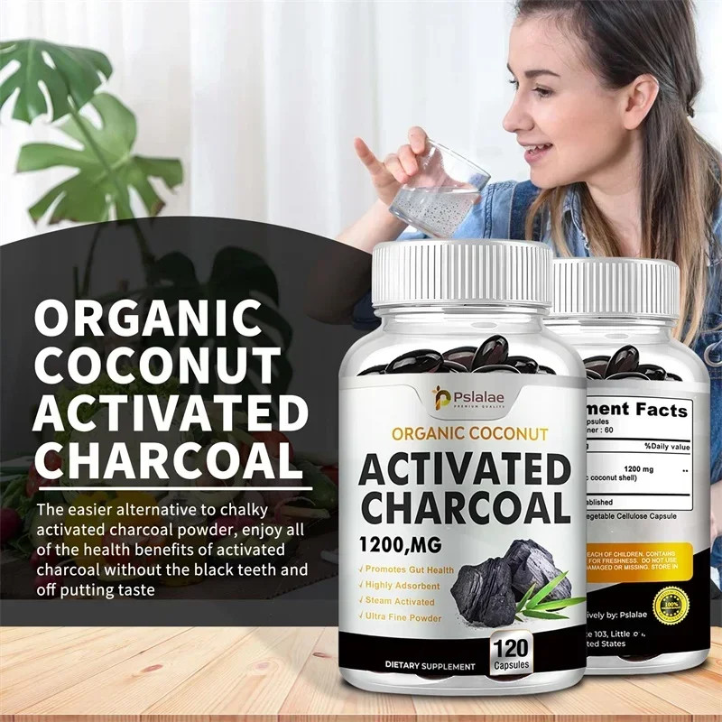 Activated Charcoal 120pcs – Relieve Gas & Bloating, Detox & Bowel, Digestive