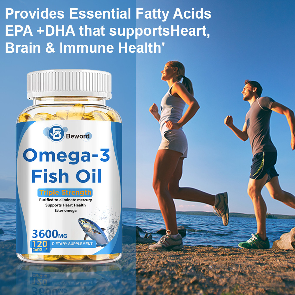 3600mg Omega 3 Fish Oil Capsules 3x Strength EPA & DHA, Highest Potency 120Pills