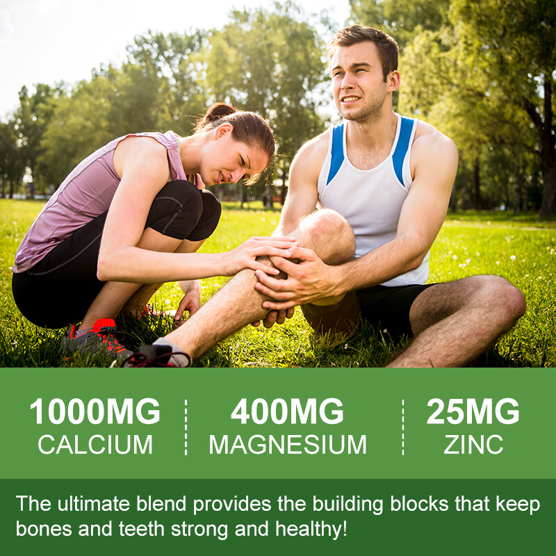 Calcium Magnesium Zinc + Vitamin D-3 Capsules, Bone Muscle Teeth Immune Support