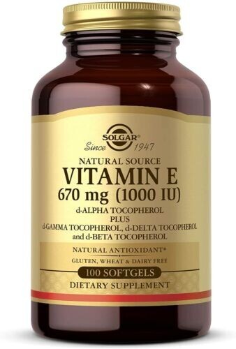 Solgar Vitamin E-1000 IU (670 mg) 100 Softgels 