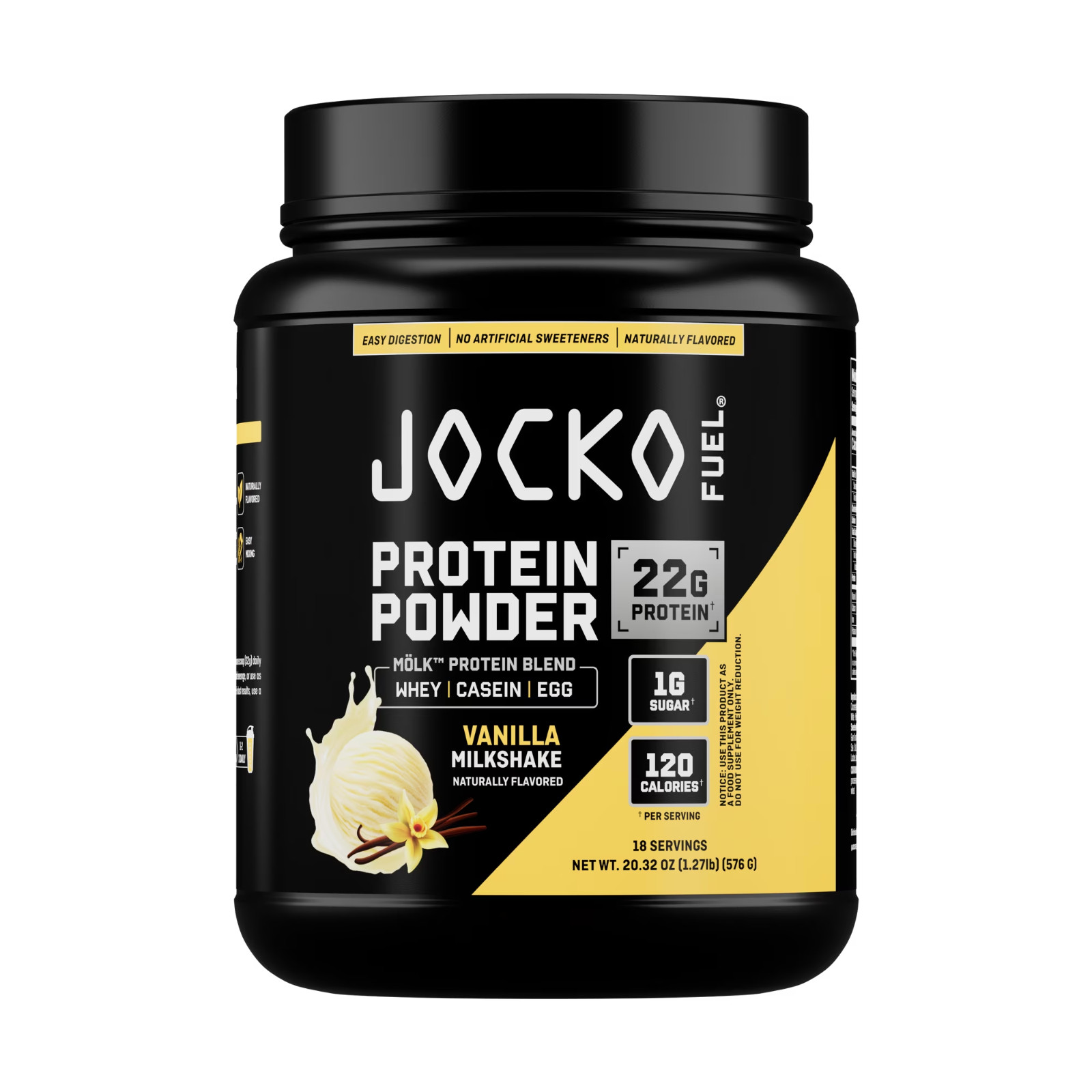 Jocko Fuel Whey Protein Powder Vanilla 22g Protein Probiotic No Sugar 18 Serving