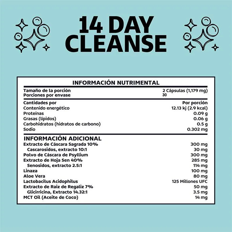 14 Day Cleanse 60pcs, Improves Digestive Comfort, Cleanses and Detoxifies,Energy