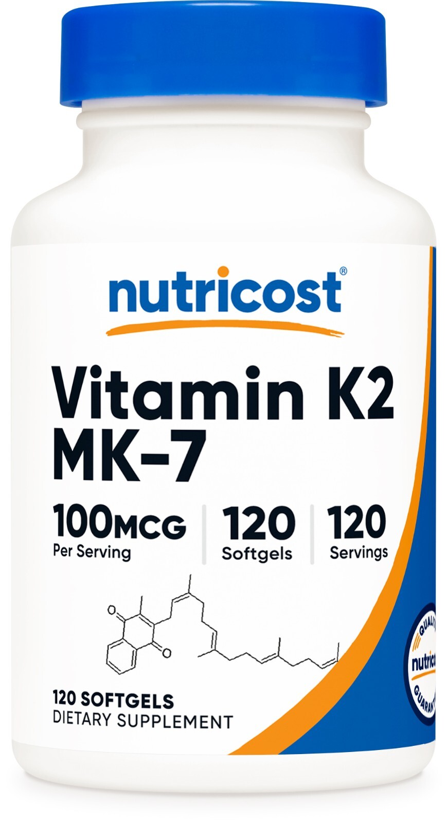 Nutricost Vitamin K2 MK-7 Softgels 100mcg, 120 Softgels – GMO-Free