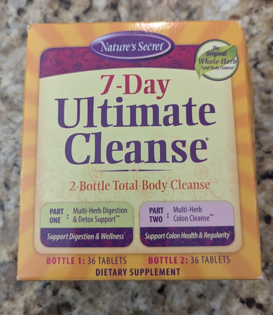 Nature’s Secret 7 Day Ultimate Cleanse Total Body 36 tablets x 2 Bottles ex:6/27