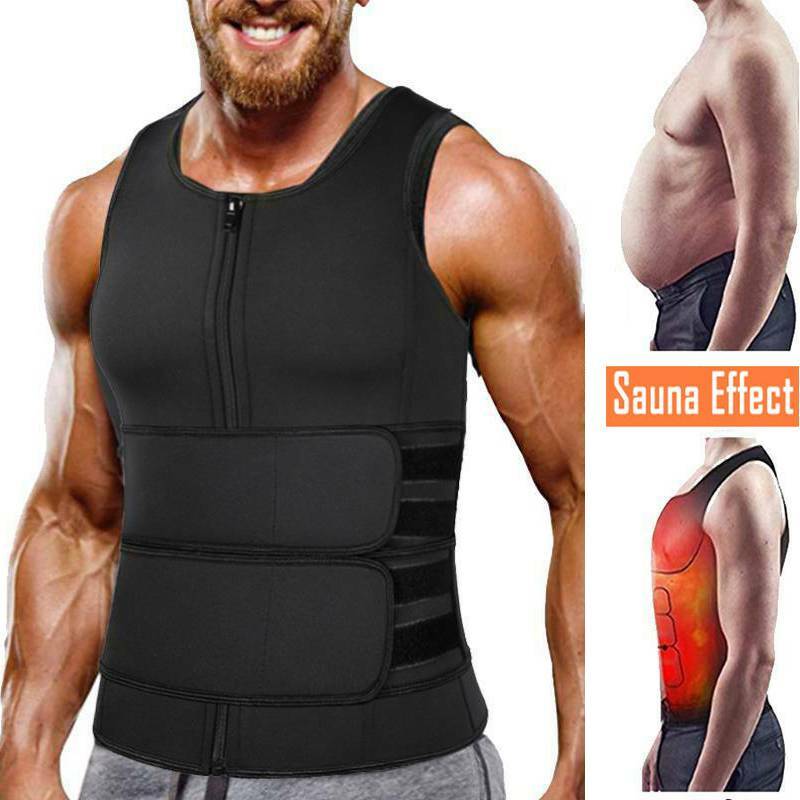 Men Neoprene Vest Thermo Sweat Body Shaper Waist Trainer Fat Burner Shapewear US