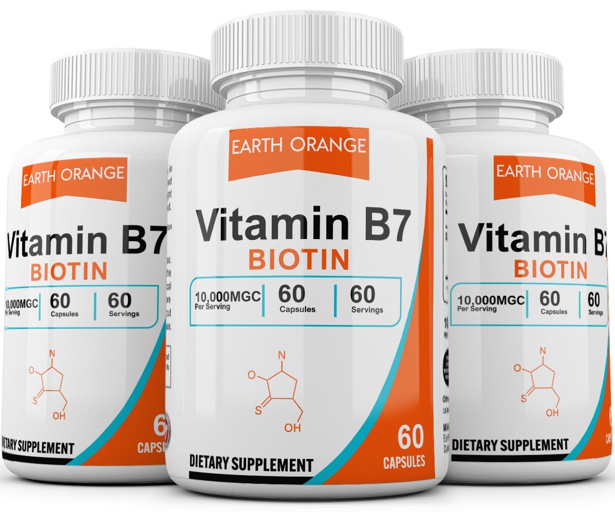 Biotin (Vitamin B7) 10000mcg (10mg) Hair & Nails 100% High Potency 180 Capsules