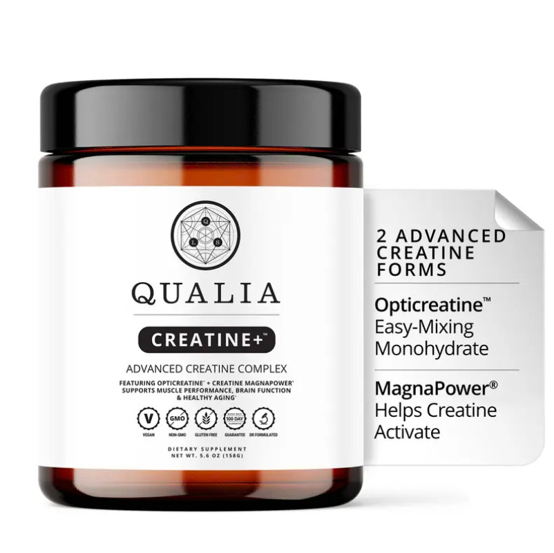 Qualia Creatine+ Advanced Creatine Powder Vegan Non-GMO Unflavored 5.6 oz, 03/28