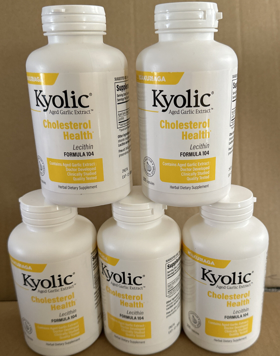 Kyolic Formula 104 Garlic Lecithin Cholesterol Capsules -200 Count. Exp 12/2026