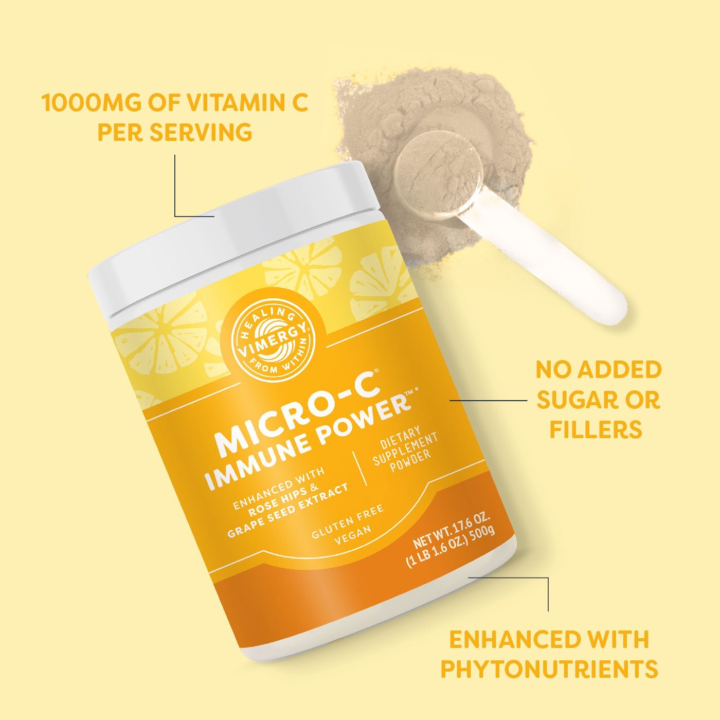 Vimergy Micro-C Immune Powder TM * – 500g – 278 servings – 1000mg/serving