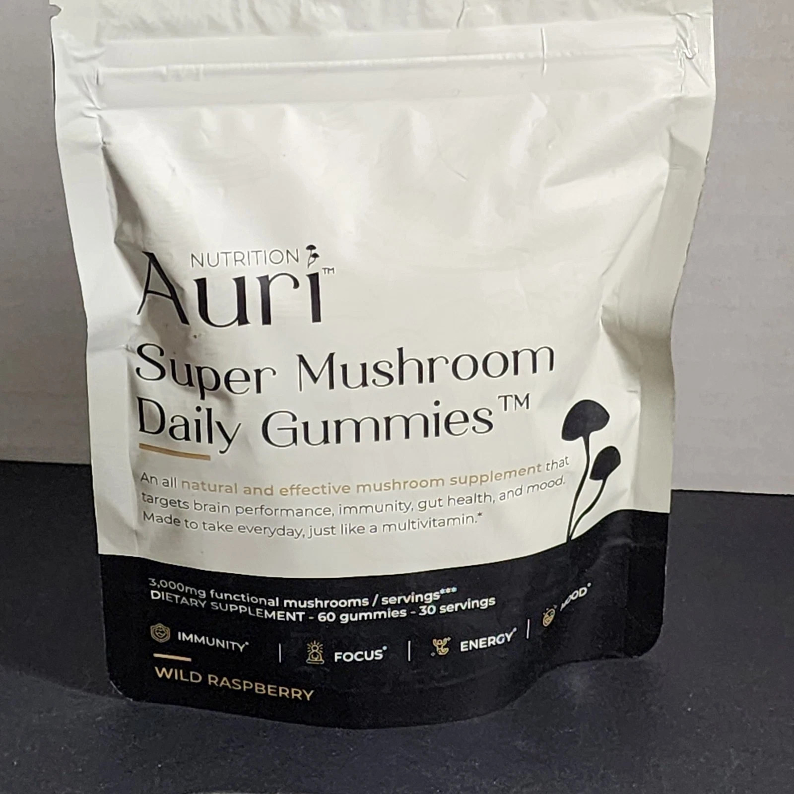 Auri Daily Mushroom Gummies –12 Mushroom Blend with Chaga, 60 Count (PACK OF 2)