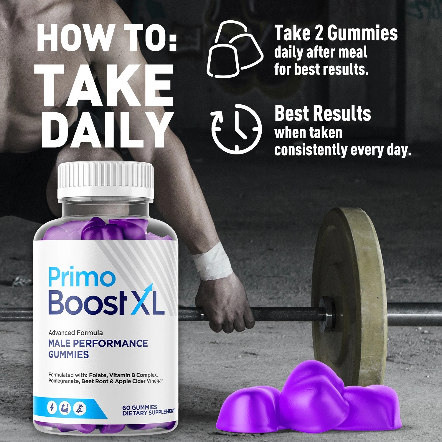 (1 Pack) Male Gummies Maximum potency Advanced Formula Advanced Formula