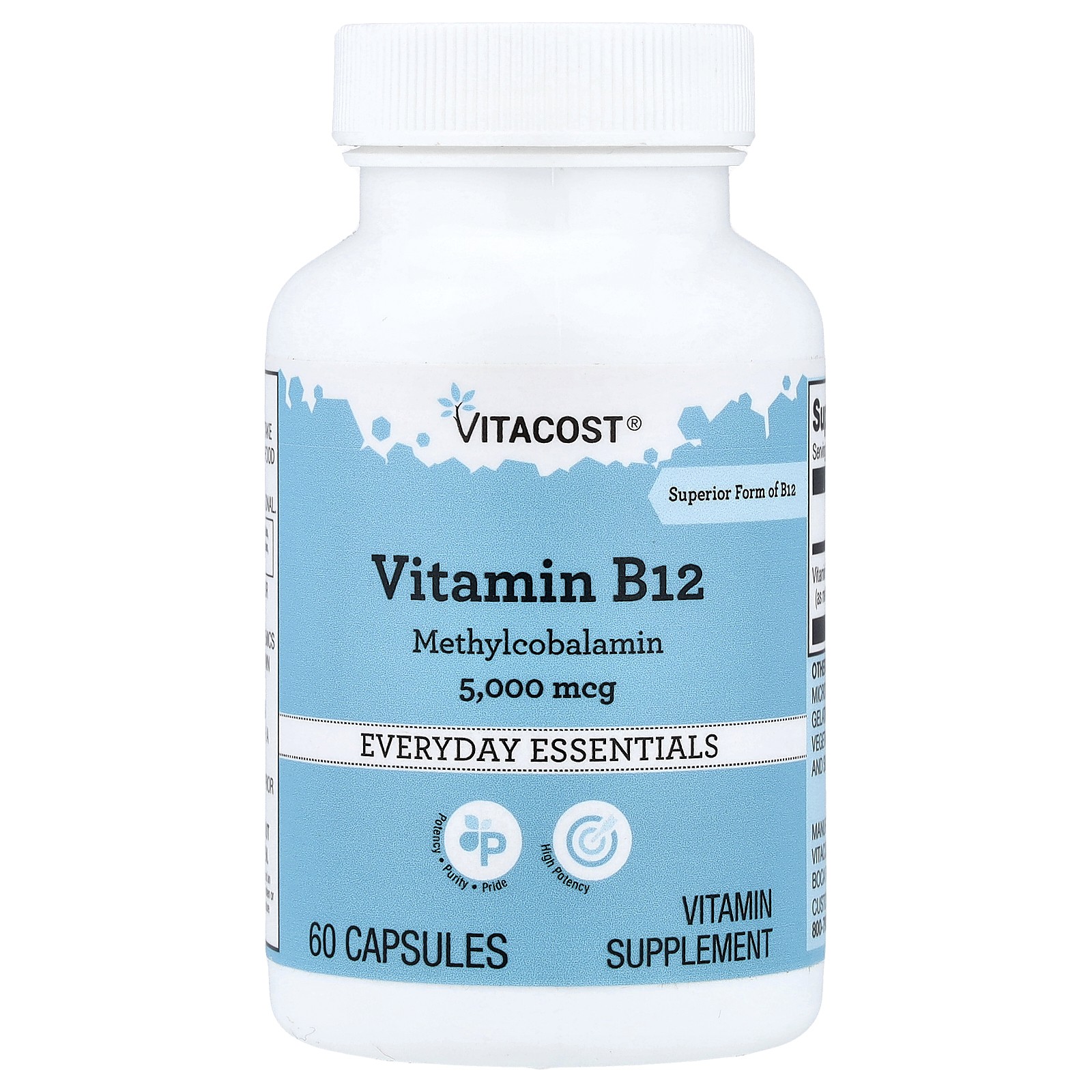 Vitamin B12, 5,000 mcg, 60 Capsules