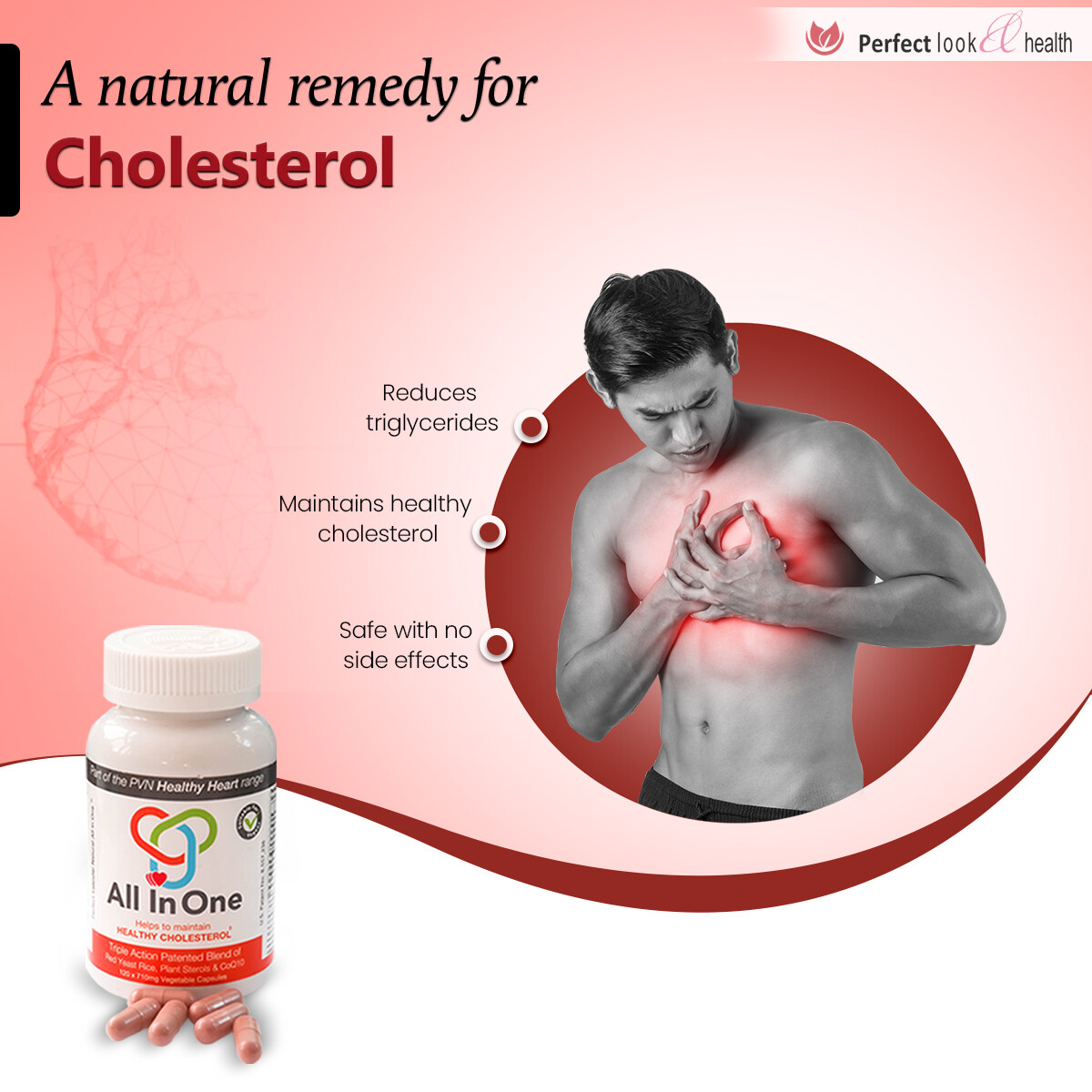 All in One- heart health supplement 120 capsule with red yeast rice & coq10