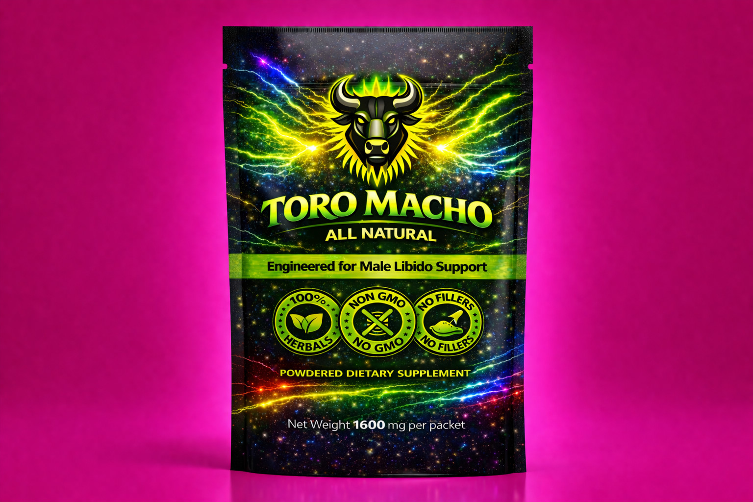 Black Maca Herbal Powder Blend -Male Libido & Energy Support – Toro Macho 3 Pk