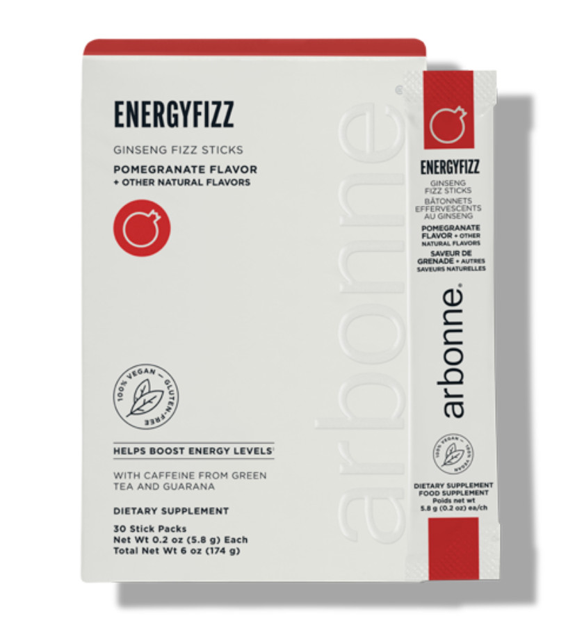 NEW BOX – Arbonne EnergyFizz Ginseng Fizz Sticks – Pomegranate Flavor