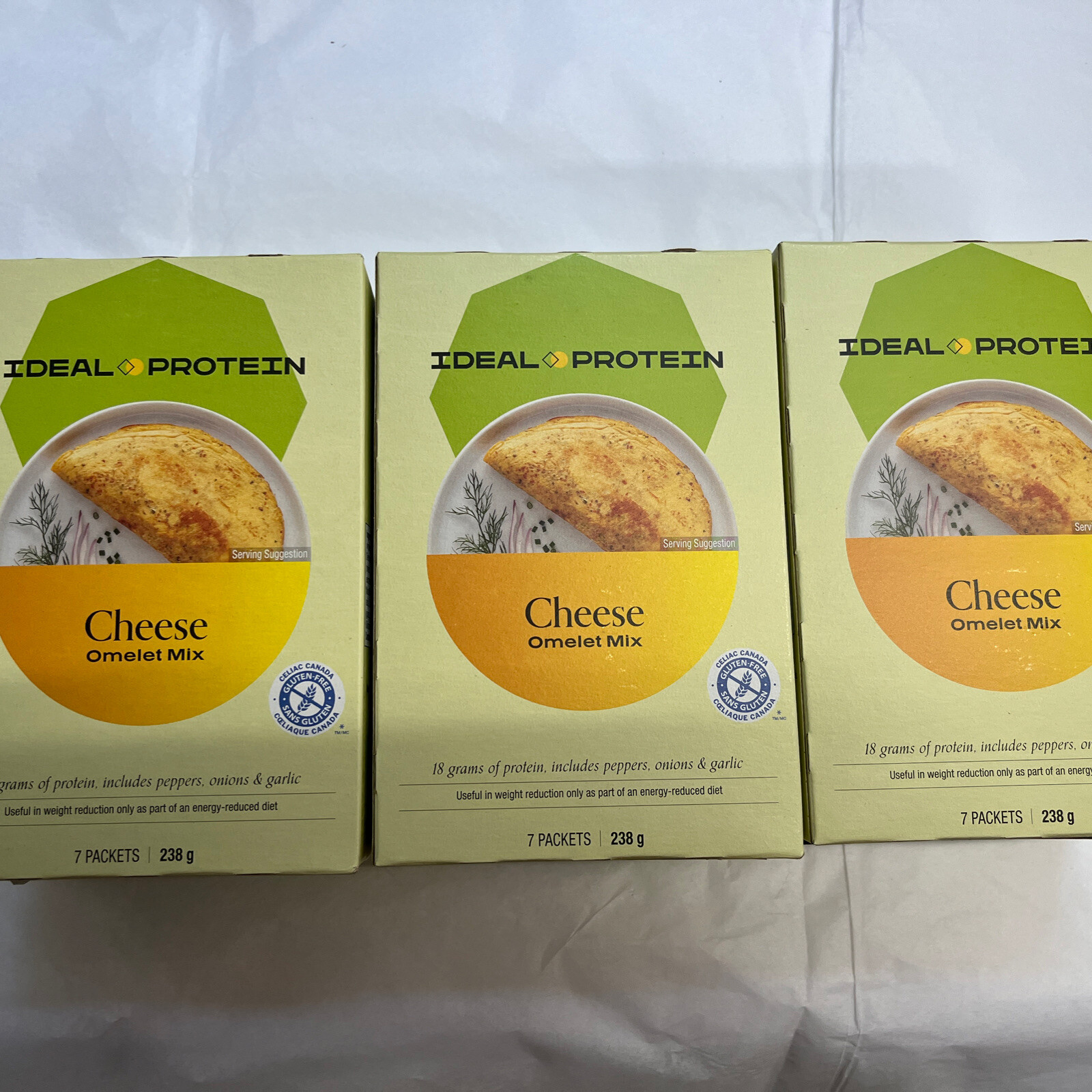 3 boxes Ideal Protein Cheese Omelet mix BB 11/30/ 2027 or later FREE SHIP