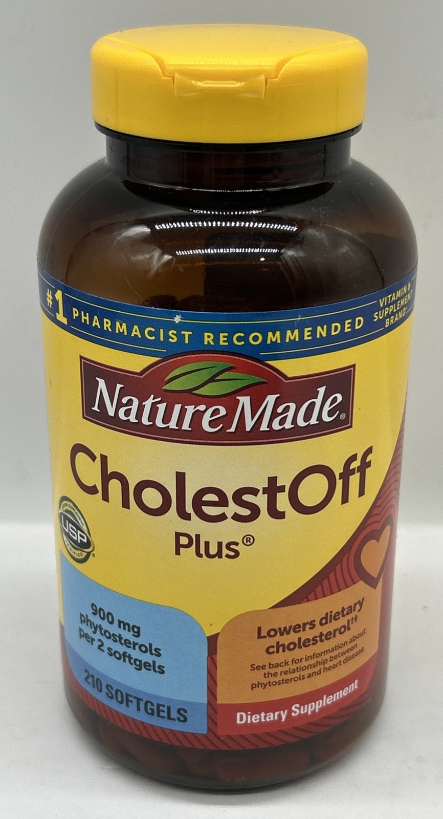 Lower Cholesterol Nature Made CholestOFF Plus 900 mg 210 Softgels Naturally JI00