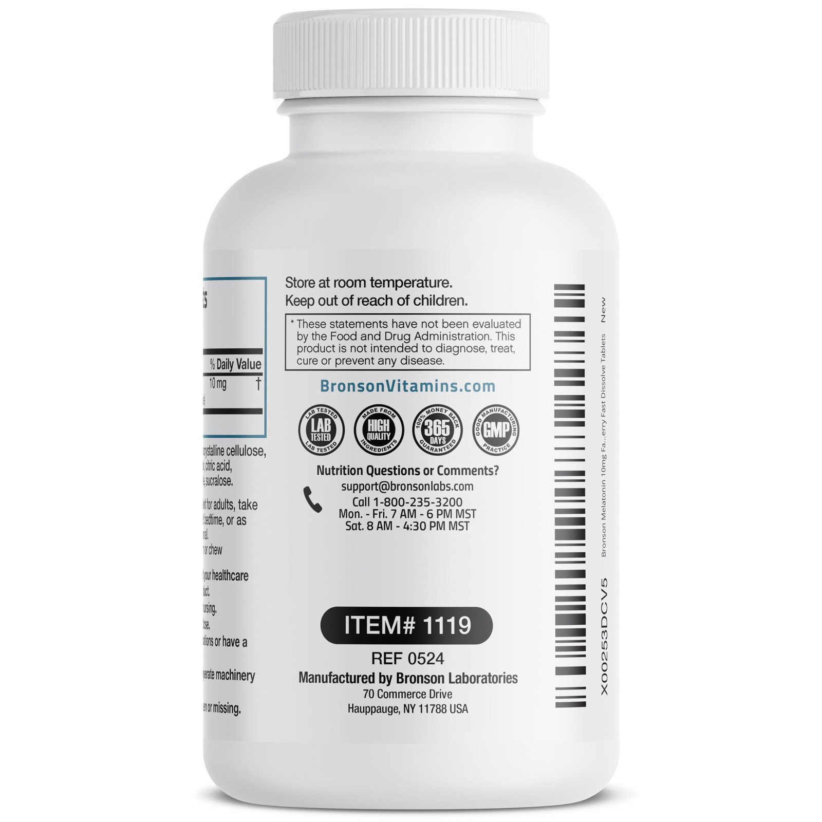 Bronson Melatonin 10Mg Fast Dissolve Cherry Flavored Tablets Vegetaria