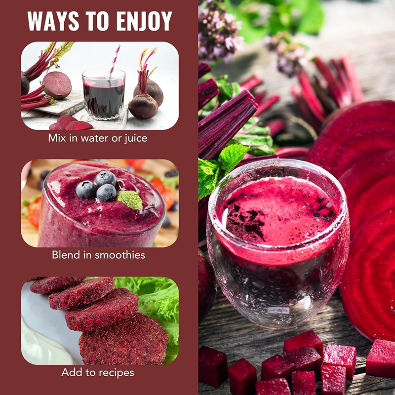 1~6 Packs Organic Beet Root Powder Non GMO Beta Vulgaris Nitric Oxide Boost