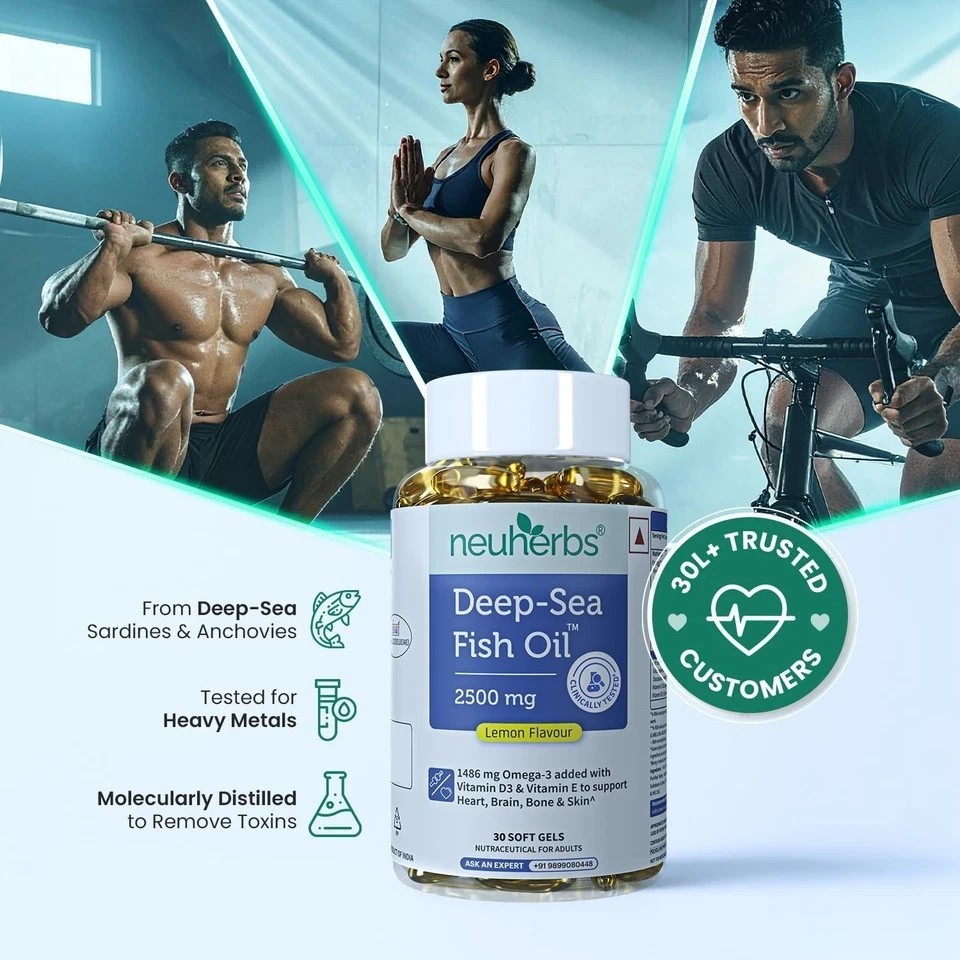 Deep Sea Omega 3 Fish Oil – Supplement Triple Strength 2500 Mg, No Fishy Burp a3