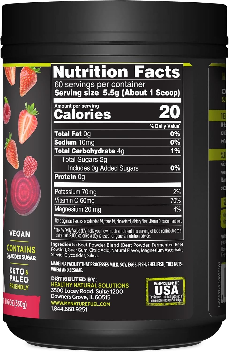 SlimFast Nature Fuel Power Beets Powder, Delicious Mixed Berry Free Shipping