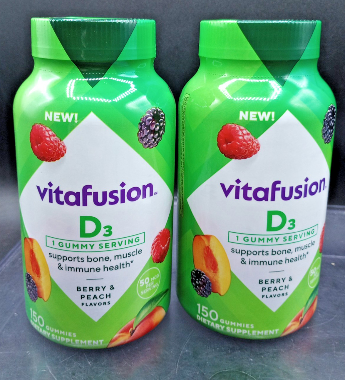 Vitafusion Vitamin D3 Gummies, Bone & Immune Support 150 Gummies 02/27 LOT OF 2