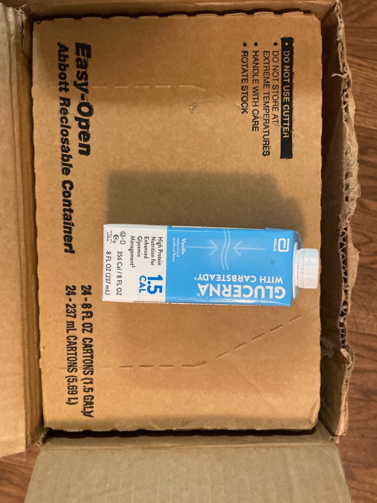glucerna vanilla with carbsteady_24cartons_8 oz Exp 09/2026 and 8/2026