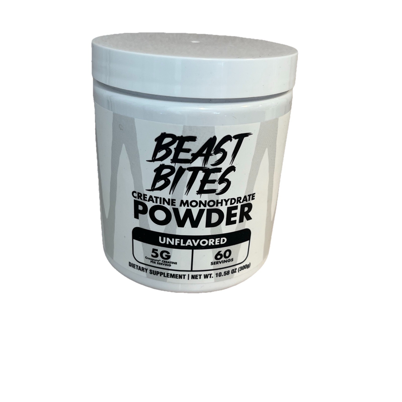 Beast Bites Creatine Monohydrate Powder Unflavored 10.58 oz Exp 7/2027