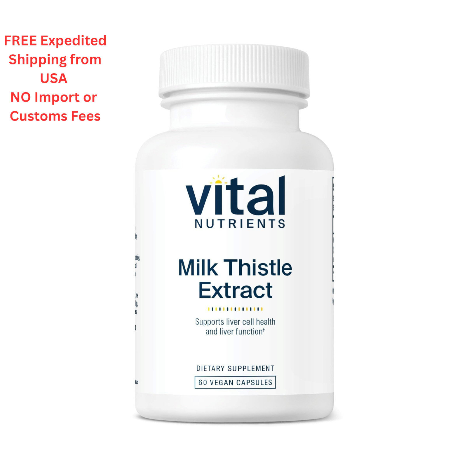 Vital Nutrients Milk Thistle Extract 250mg – Vegan 60 Count (Pack of 1)