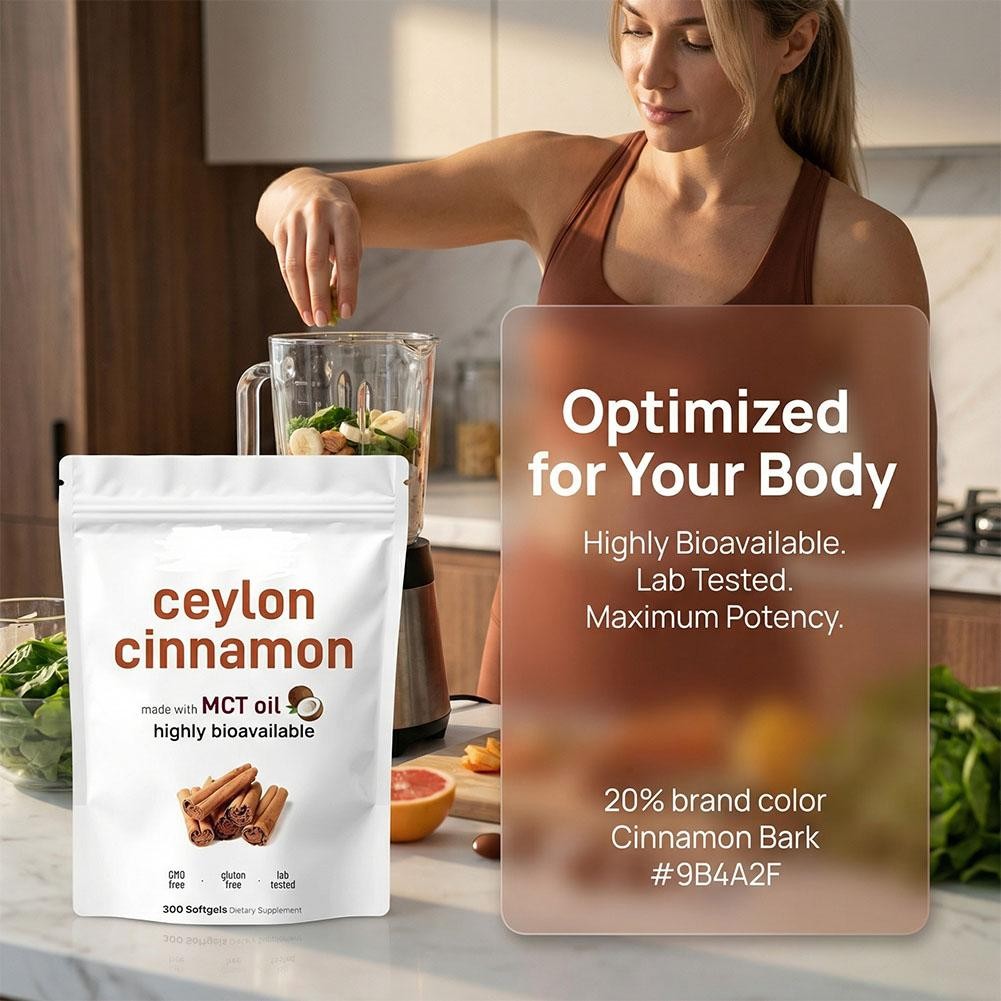 3X Ceylon Equivalent Cinnamon 7,200Mg |300Softgels with MCT Oil|HighlyBioavail`