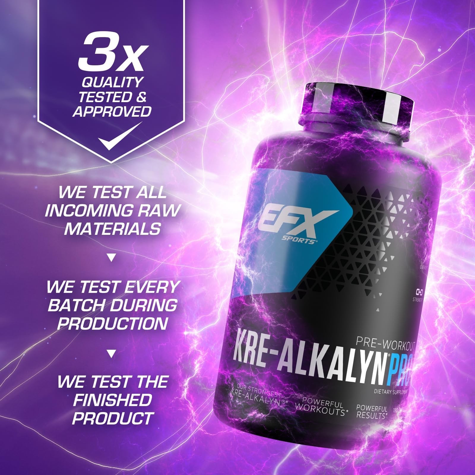 EFX Sports Kre-Alkalyn Pro 180 Count (Pack of 1)