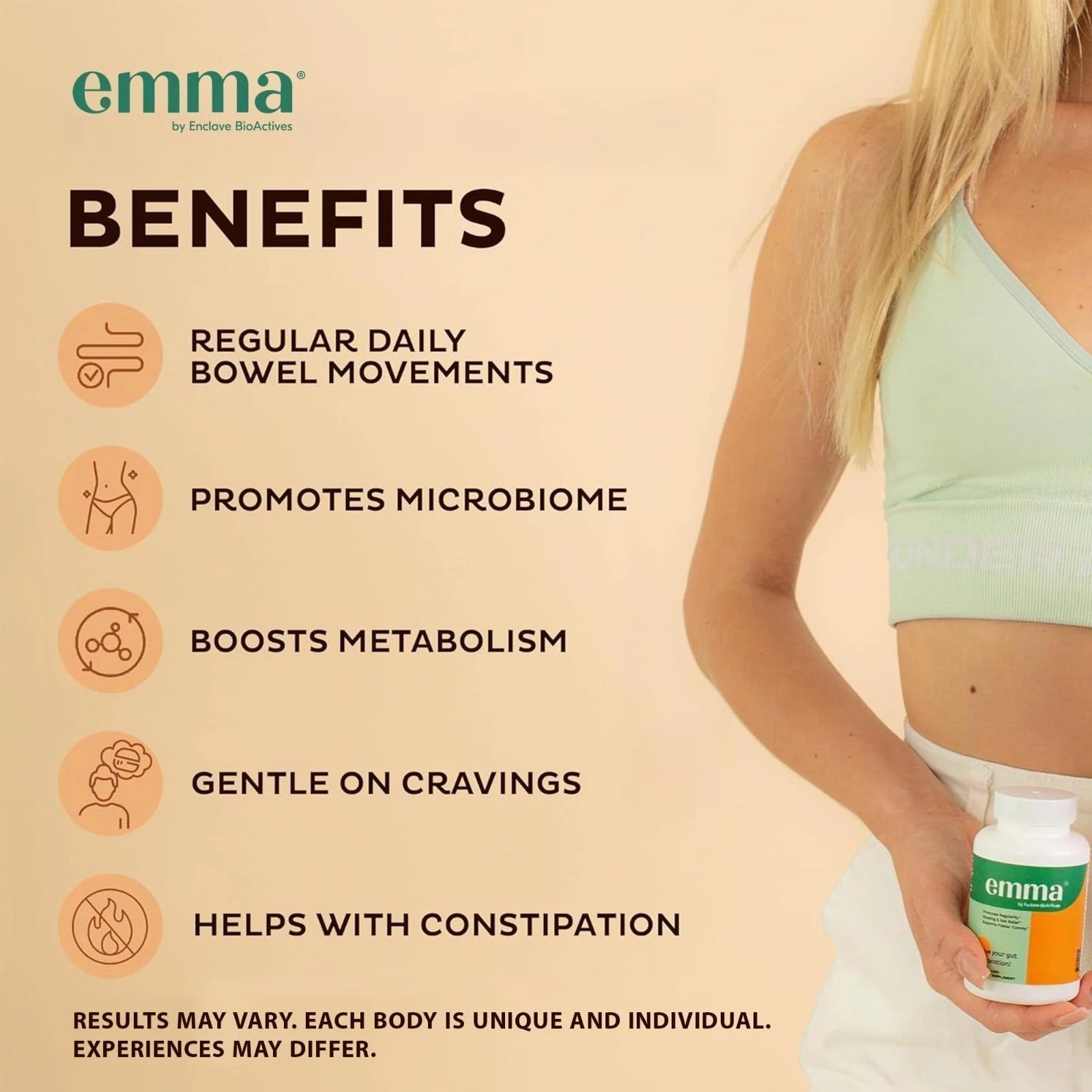 3 Pack Emma Gut Health Supplement 180 Capsules for Bloating Relief & Leaky Gut
