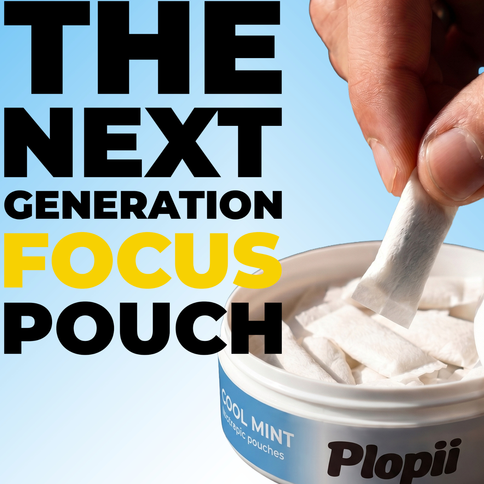 Plopii Focus Nootropic Pouches, 120mg Paraxanthine, Nicotine-Free, (5-Pack)