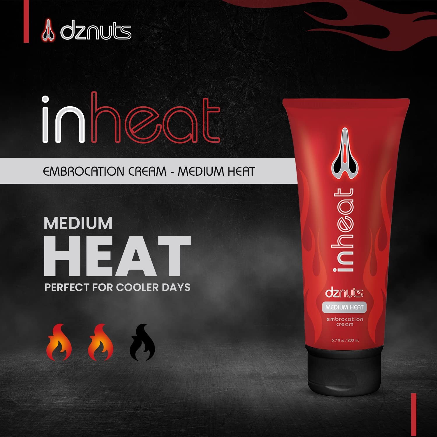 dznuts – InHeat Embrocation Cream – Anti-Grime 6.7 fl oz, Medium Heat