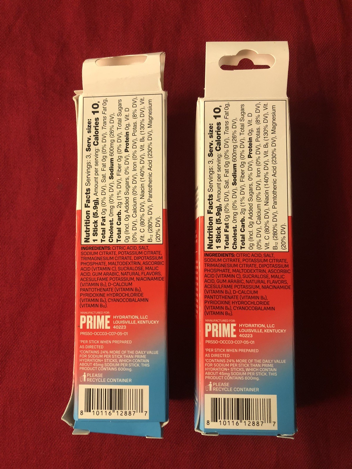 Prime Rapid Rehydration Sticks, Ocean Cherry, 6 total 2 Boxes