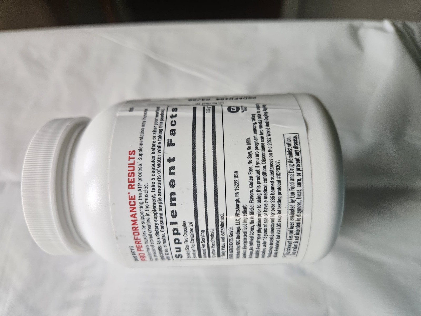 GNC Pro Performance Creatine Monohydrate 3500mg 120 Capsules Exp 11/2027 24 Day