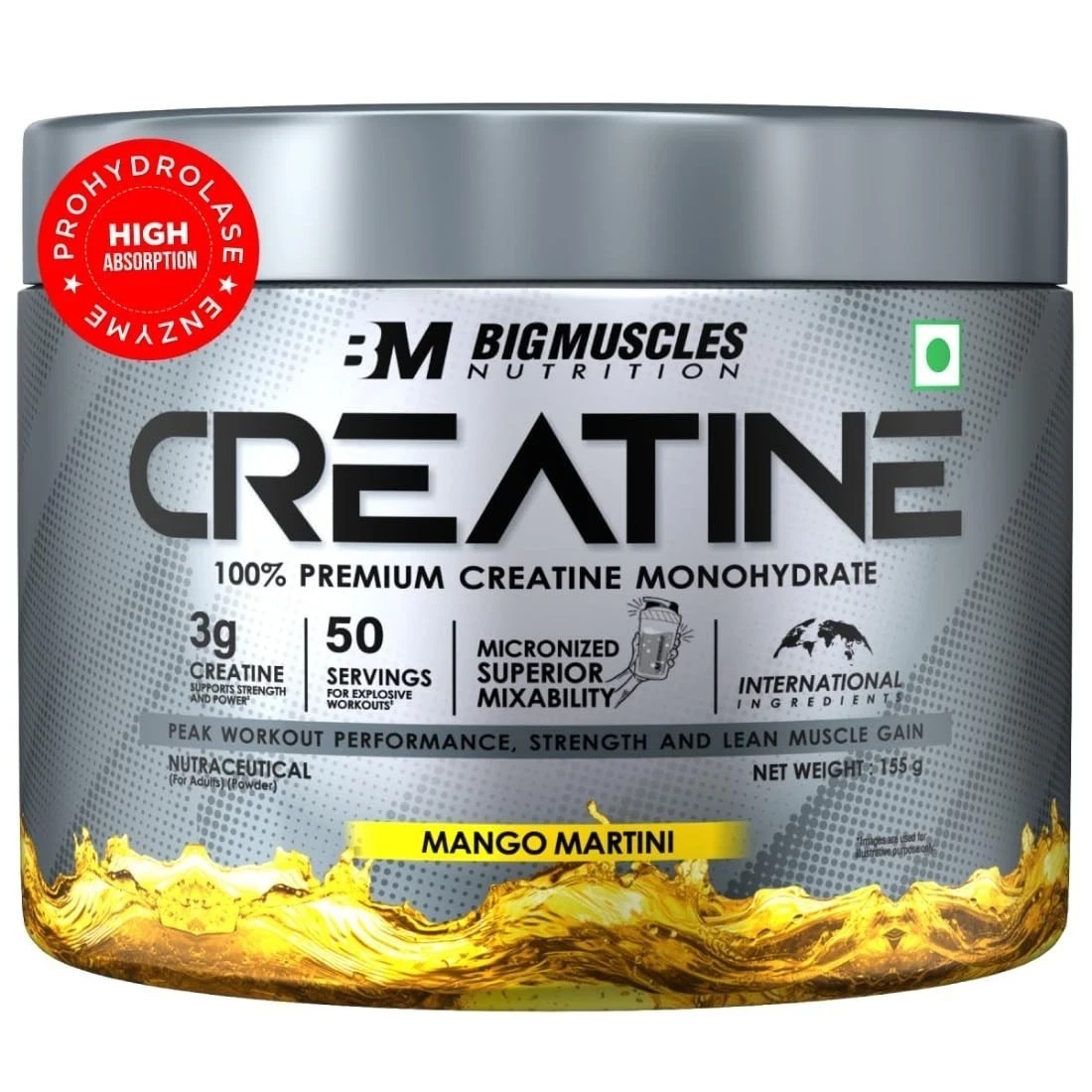 Creatine [155g, 50 Servings]| Mango Martini | Micronized Creatine Monohydrate l1