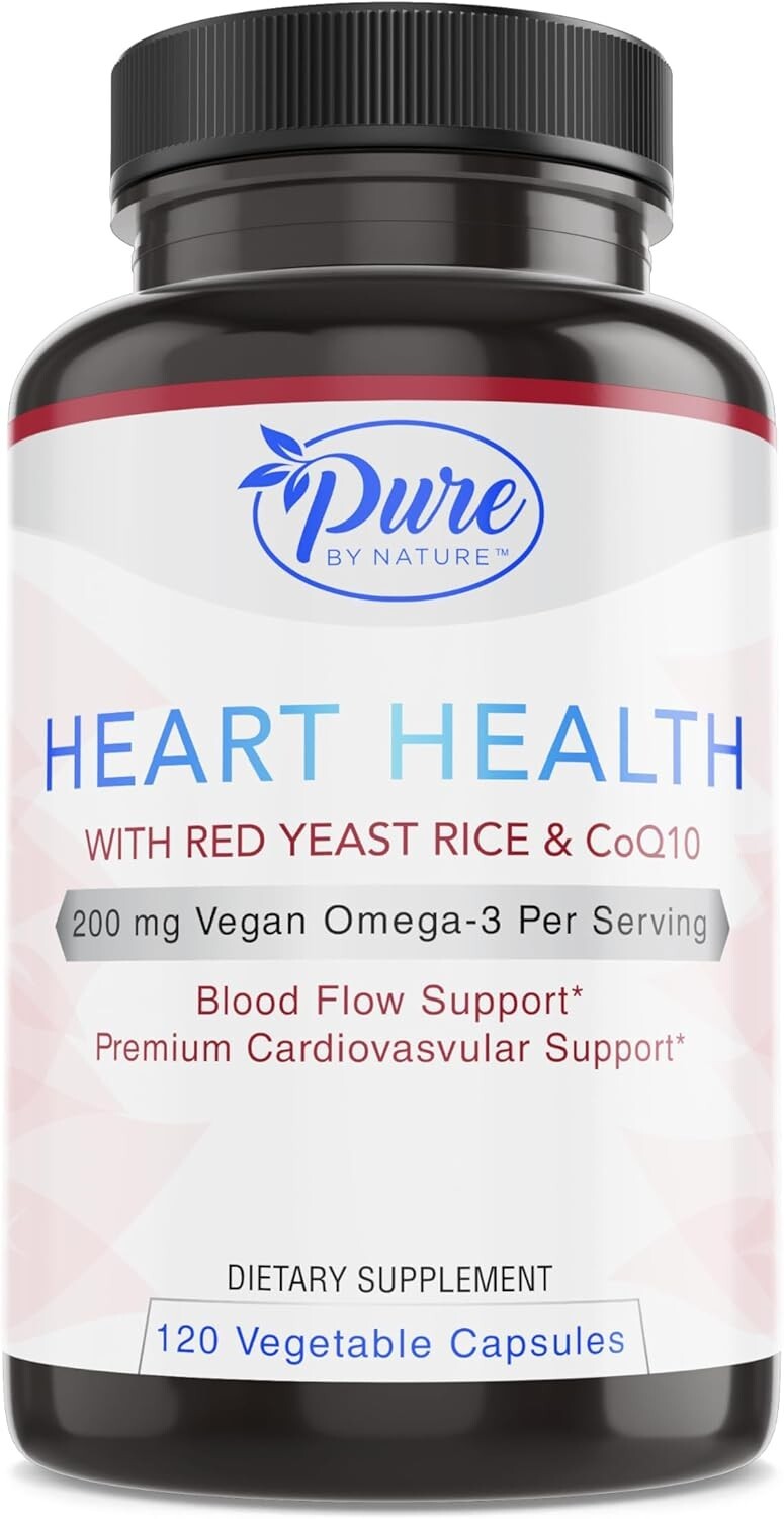 Pure By Nature Red Yeast Rice & CoQ10 Supplement, May Support Vascular Welfar…