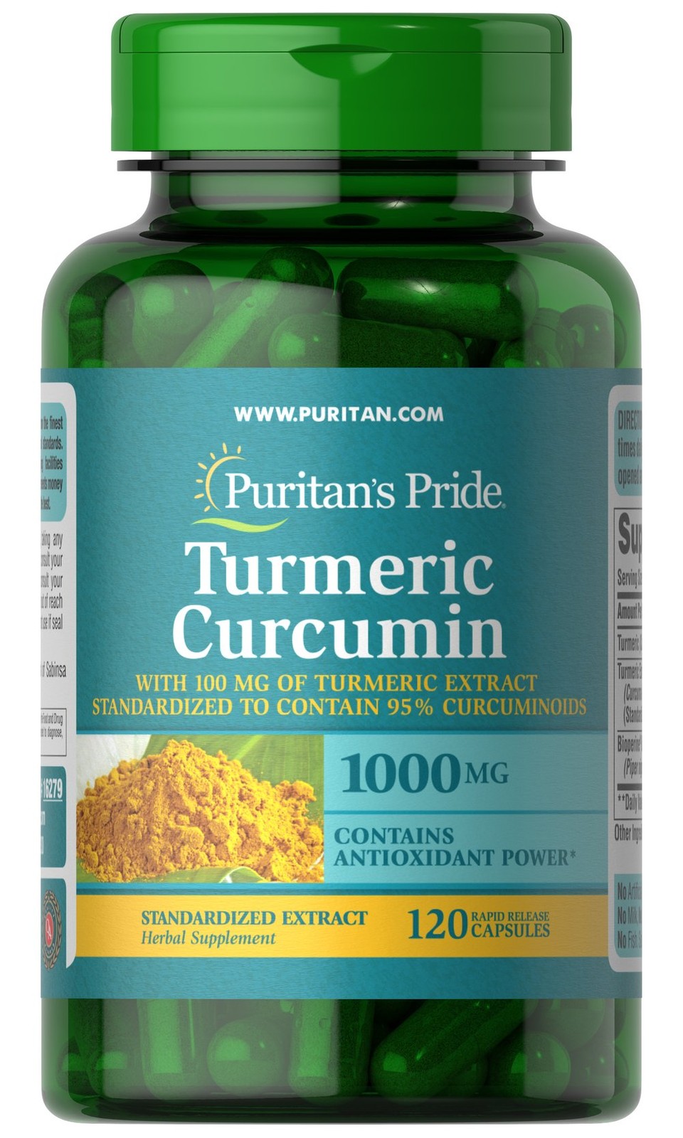 Puritan’s Pride Turmeric Curcumin with Bioperine 1,000 mg-120 Capsules