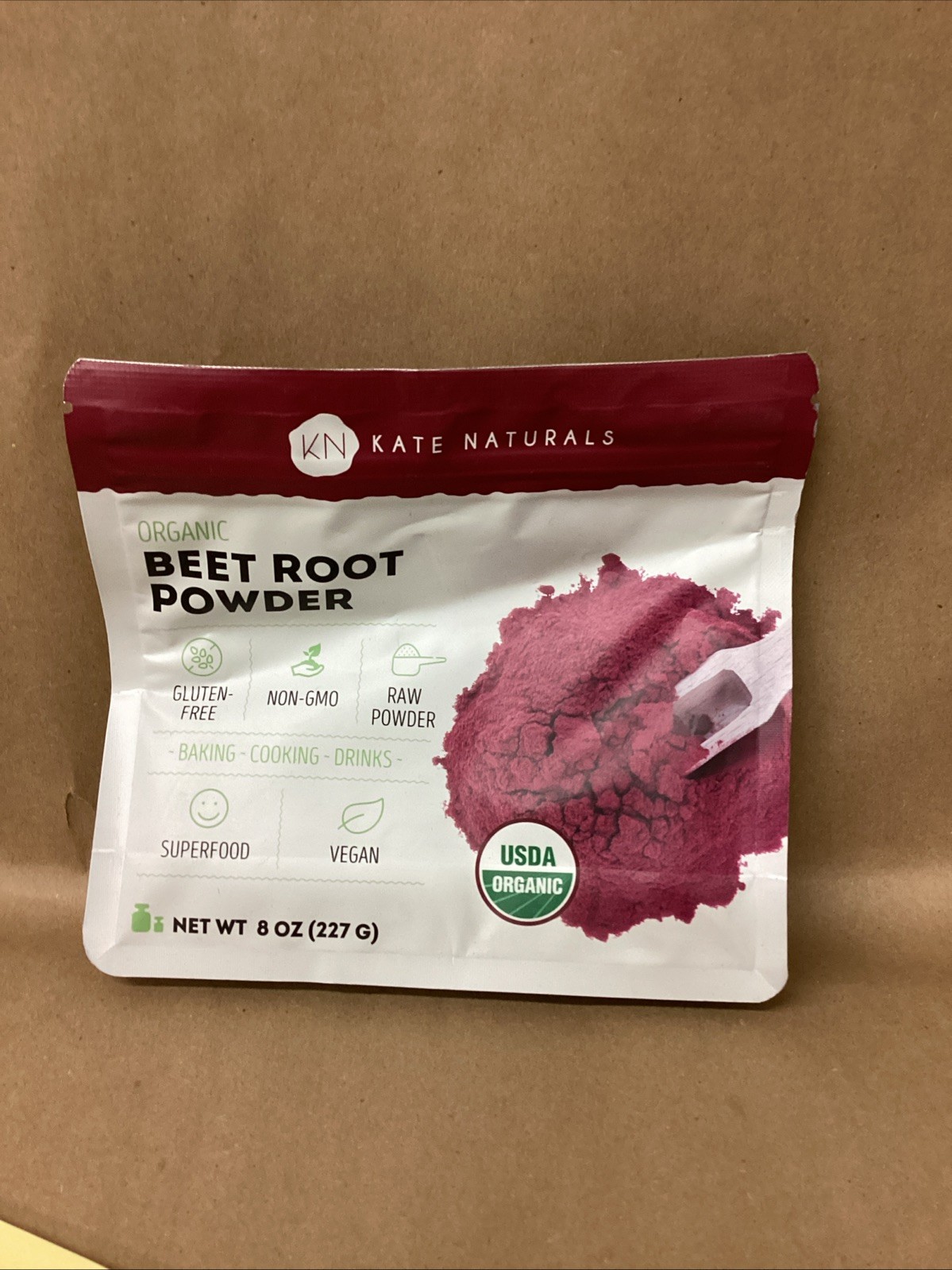 Kate Naturals Organic Beet Root Powder for Smoothies, Baking & Juice. Raw Beetro