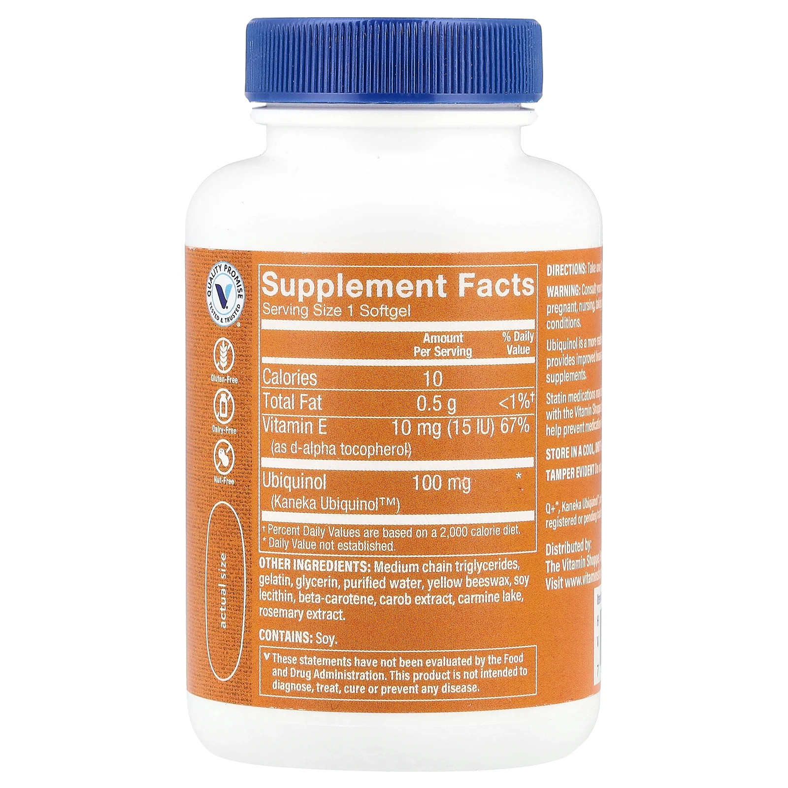 2 X The Vitamin Shoppe, Ubiquinol CoQ-10, 60 Softgels