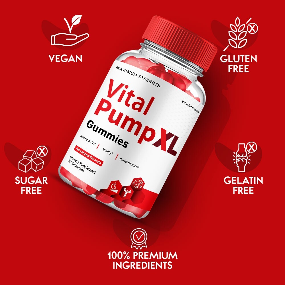 Vital Pump XL Gummies for Men, Max Strength, VitalPump XL Supplement (1 Pack)