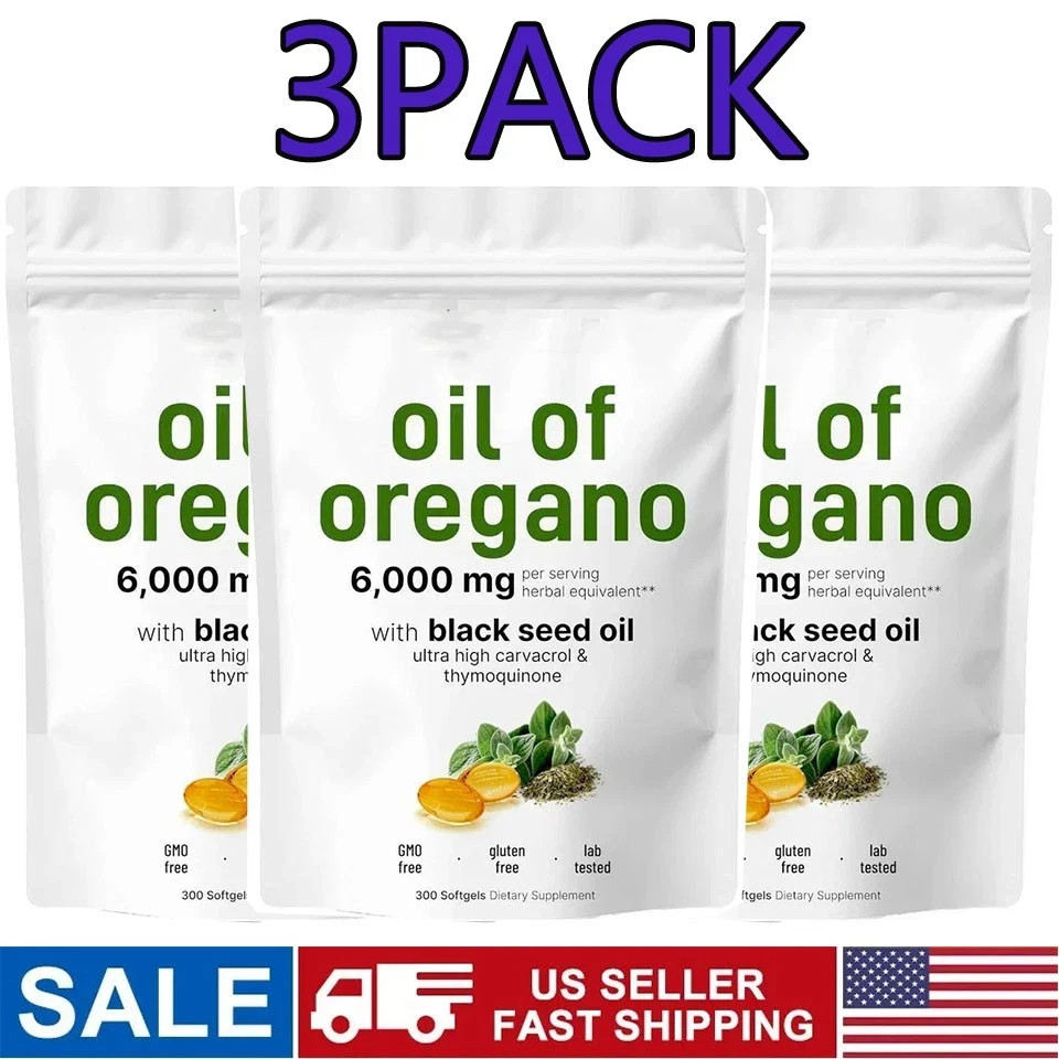1-3X Micro Ingredients Oil of Oregano Softgels 6000mg Per Serving,900 Count