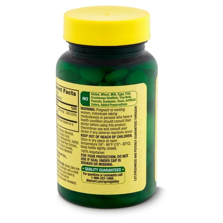 Spring Valley Fast Dissolve Extra Strength Vitamin B12 Dietary Supplement- 5-000