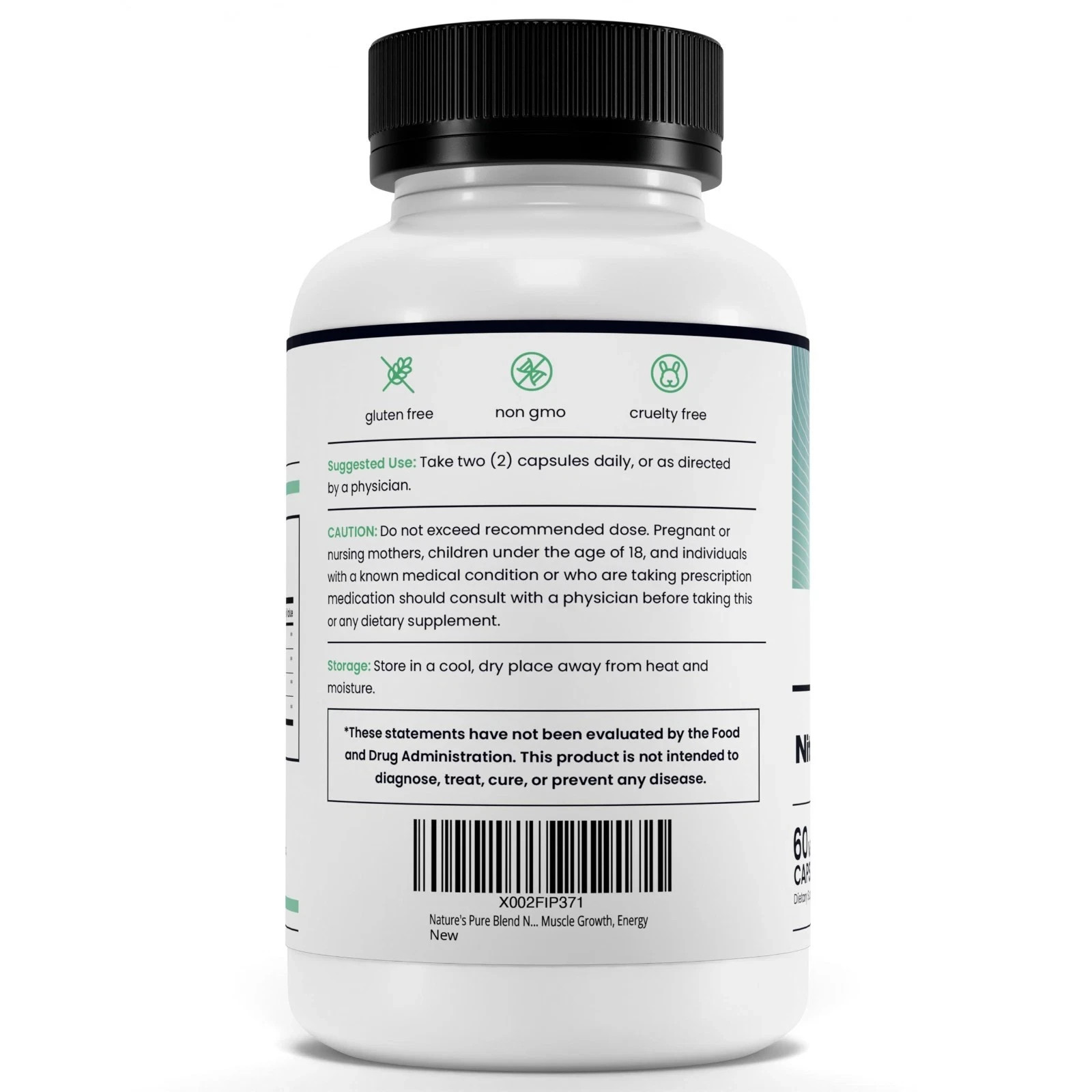 3 pack Nature’s Pure Blend Nitric Oxide Supplement for Men L-Arginine EXP 6/2027