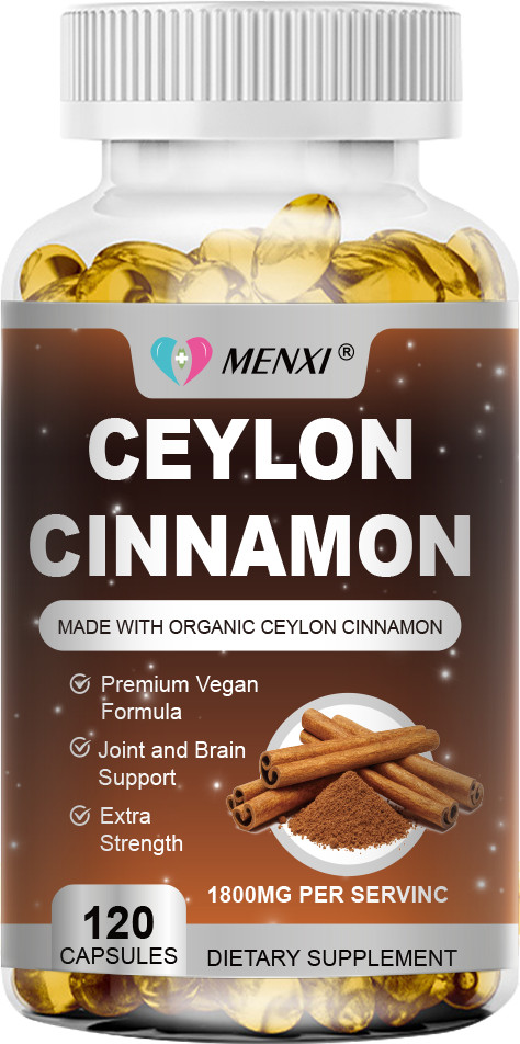 Organic 1800mg Ceylon Cinnamon Capsules Potency Blood Sugar Support 240 Pills